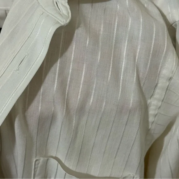 White Button Up Striped Shirt - Picture 6 of 8
